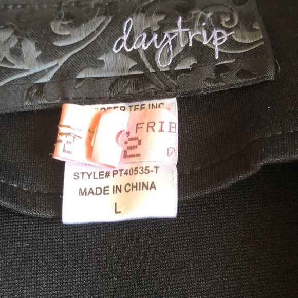 Daytrip Black Embellished Ruched Sleeve Blazer Lg - Picture 4 of 5